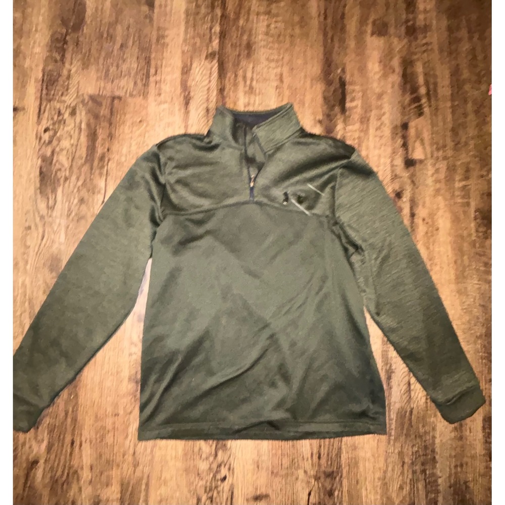 Under Armour Mens 1/4 Zip Pullover Olive Green Heather Athletic Sweatshirt M
